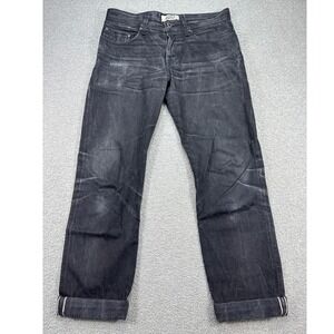 Naked & Famous Jeans Men's 34 Faded Black Selvedge Weird Guy Button Fly Straight